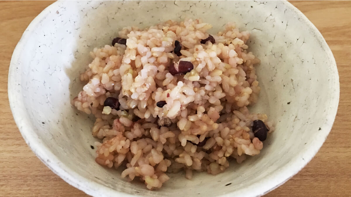 炊き立ての【玄米小豆ごはん】